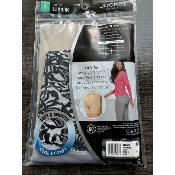 JOCKEY ESSENTIALS NWT women’s nude & gray seam free slimming shorts and high wai - Picture 4 of 10